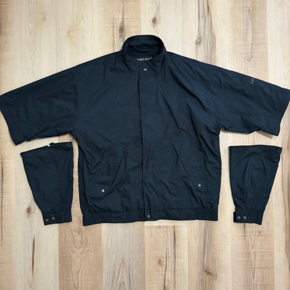 FootJoy DryJoys Convertible Golf Jacket Full Zip / Button Black Large Waterproof - Picture 3 of 11